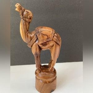 Vintage wood carved camel.